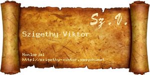 Szigethy Viktor névjegykártya